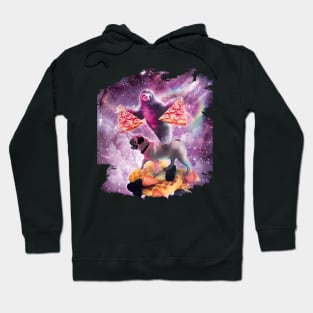 Space Pizza Sloth On Pug Unicorn On Waffles Hoodie